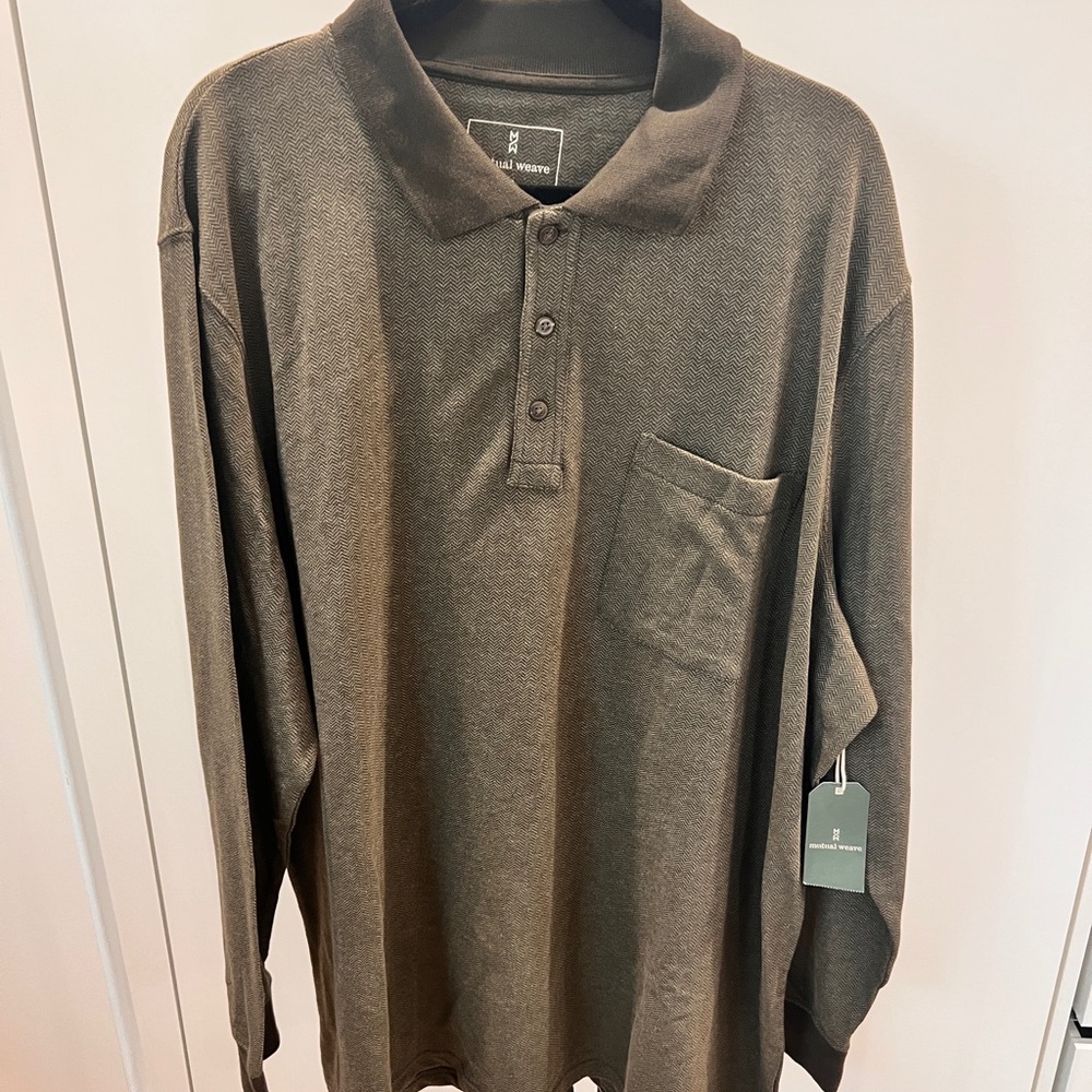 Elegant Brown Long Sleeve Polo Shirt